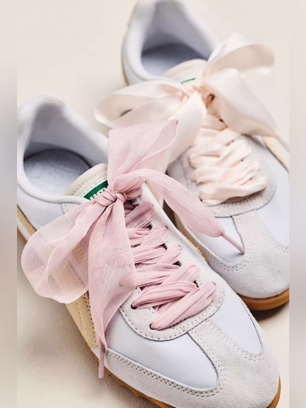 NWT Anthropologie Oganza Shoe Laces, Set of 2, Mauve & Pink Satin